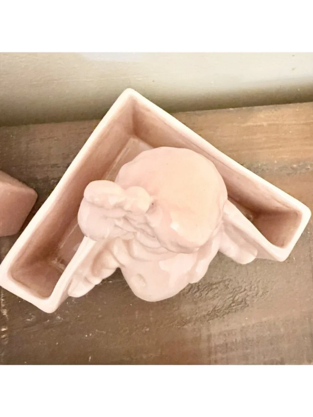 Vintage Pink Ceramic Girl Figurine Planters Pair Retro Kitsch Nursery Decor